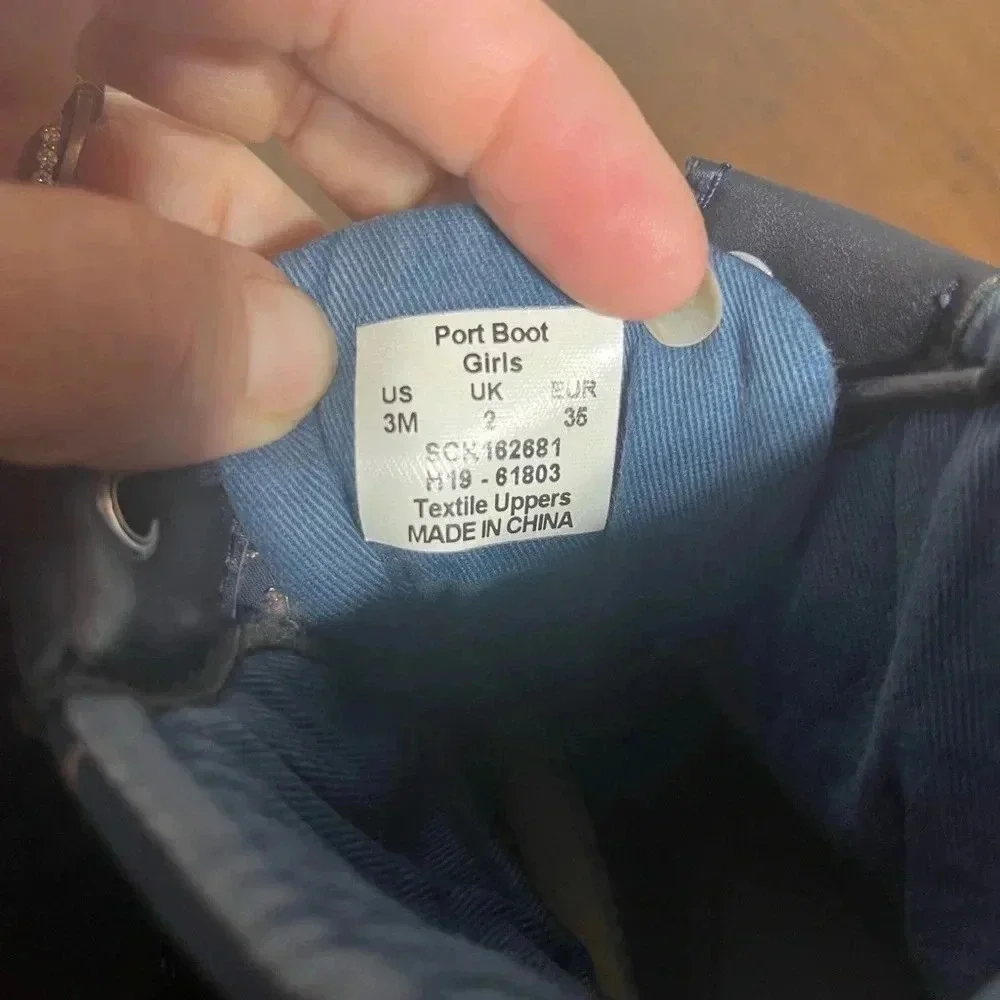 Sperry girls navy‎ duck boots size 3M